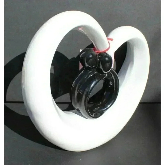 New Large Porcelain Heart Couple Wedding Valentine Love Figurine Decor - Picture 2 of 3